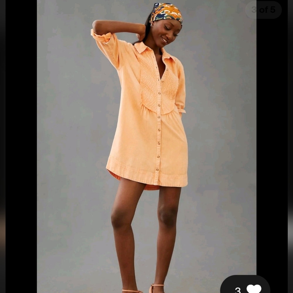 Anthrpologie Pintucked Button Up Shirtdres  ❤️